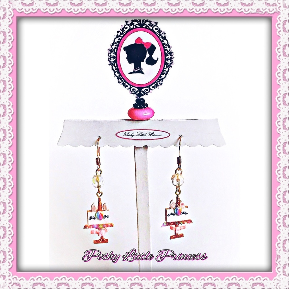 Rainbow Unicorn Cake Earrings